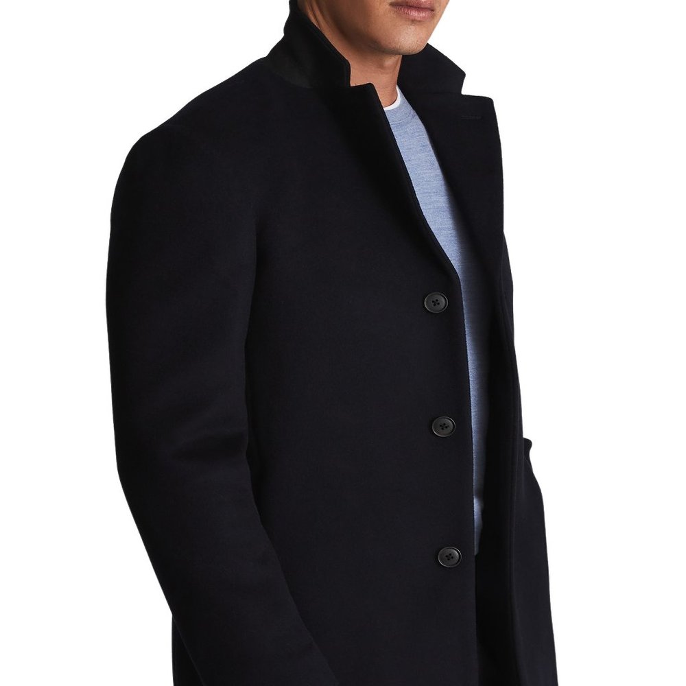 Reiss Gable Coat Mid Length Black